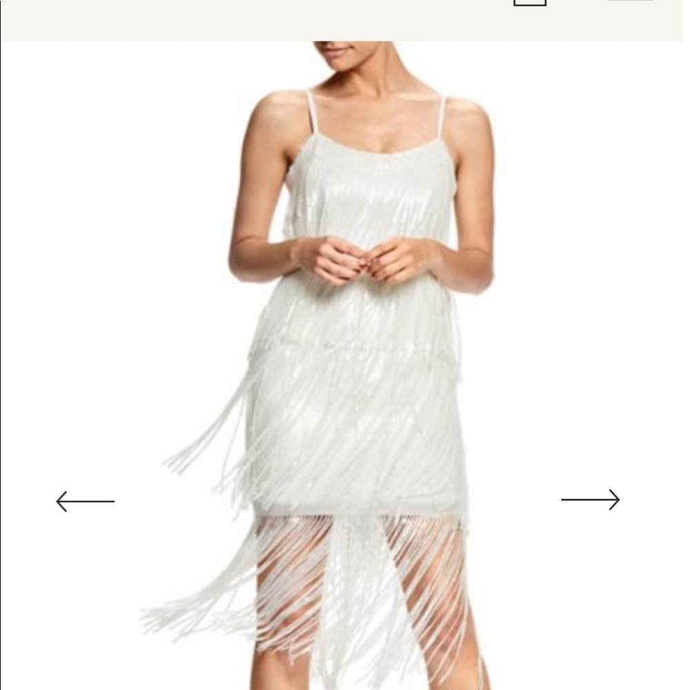 White Fringe Dress